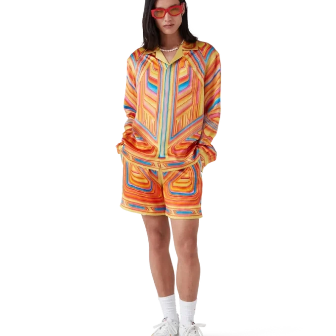 Low Rider långärmad silkesskjorta