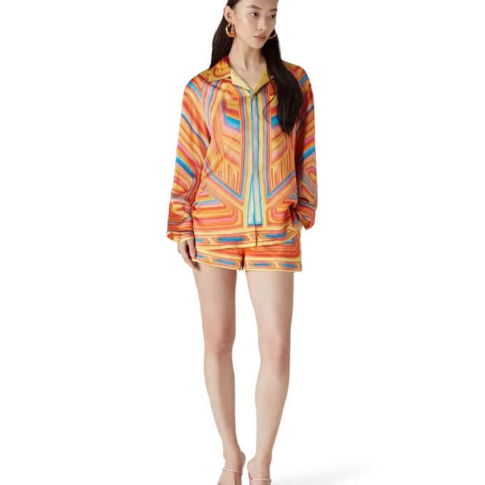 Low Rider långärmad silkesskjorta