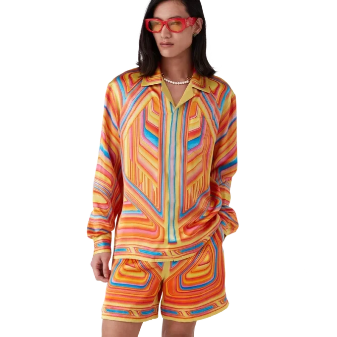 Low Rider långärmad silkesskjorta