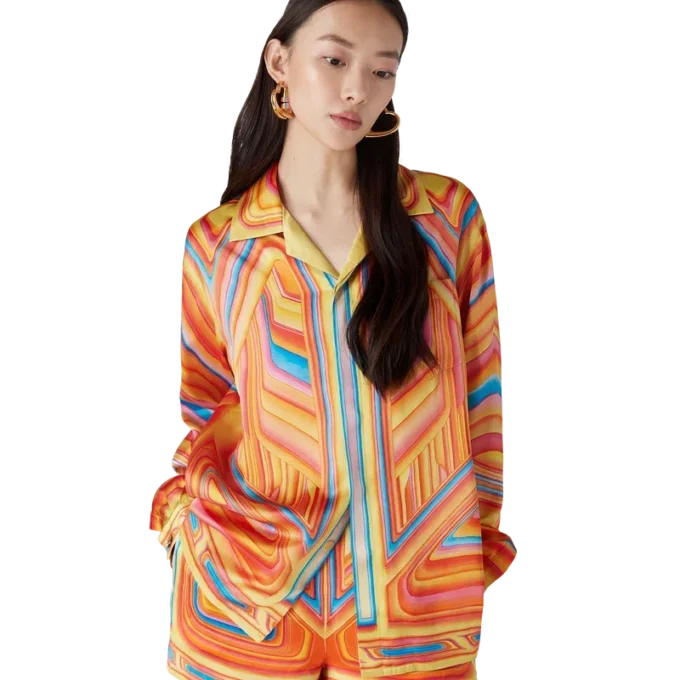 Low Rider långärmad silkesskjorta