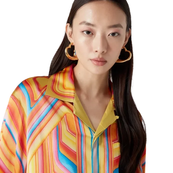 Low Rider långärmad silkesskjorta