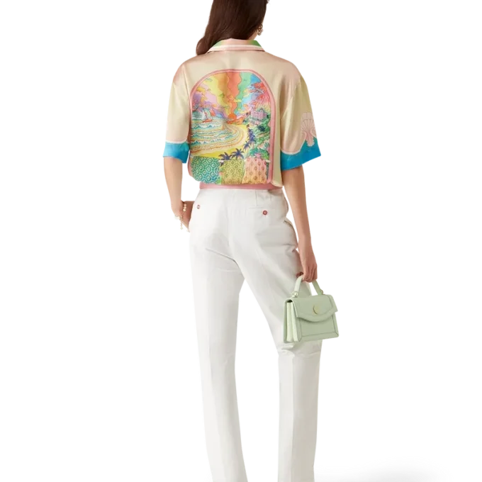 Lucid Dreams kortärmad silkesskjorta