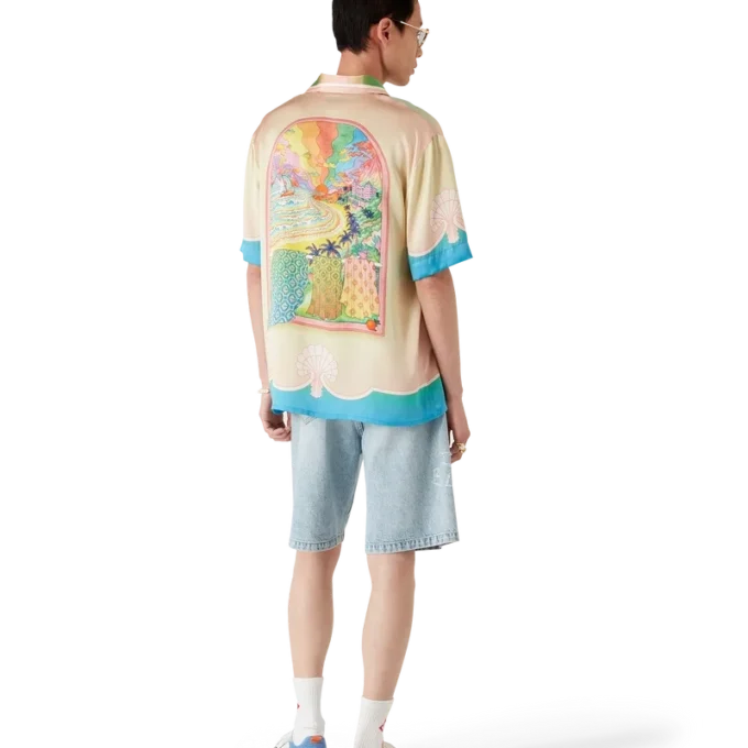 Lucid Dreams kortärmad silkesskjorta