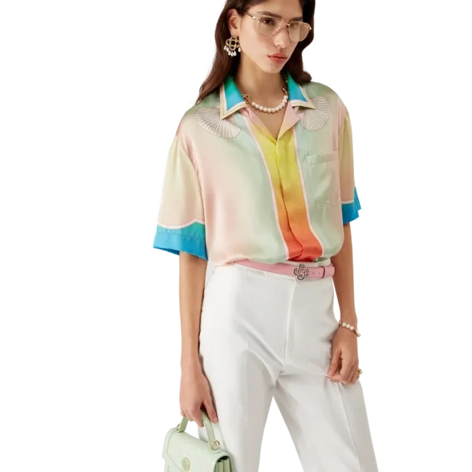 Lucid Dreams kortärmad silkesskjorta