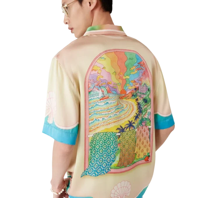 Lucid Dreams kortärmad silkesskjorta