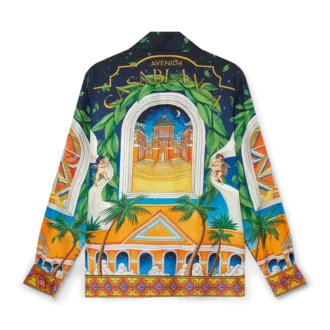 Maison D’ete silkskjorta med kubansk krage