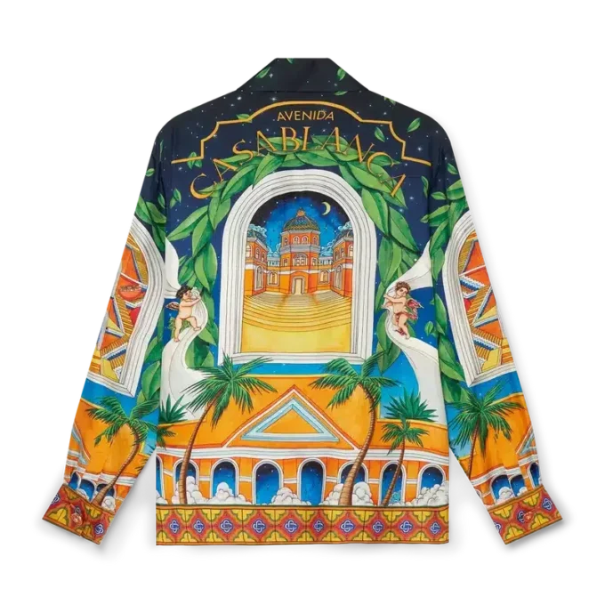 Maison D’ete silkskjorta med kubansk krage Maison D’ete silkskjorta med kubansk krage