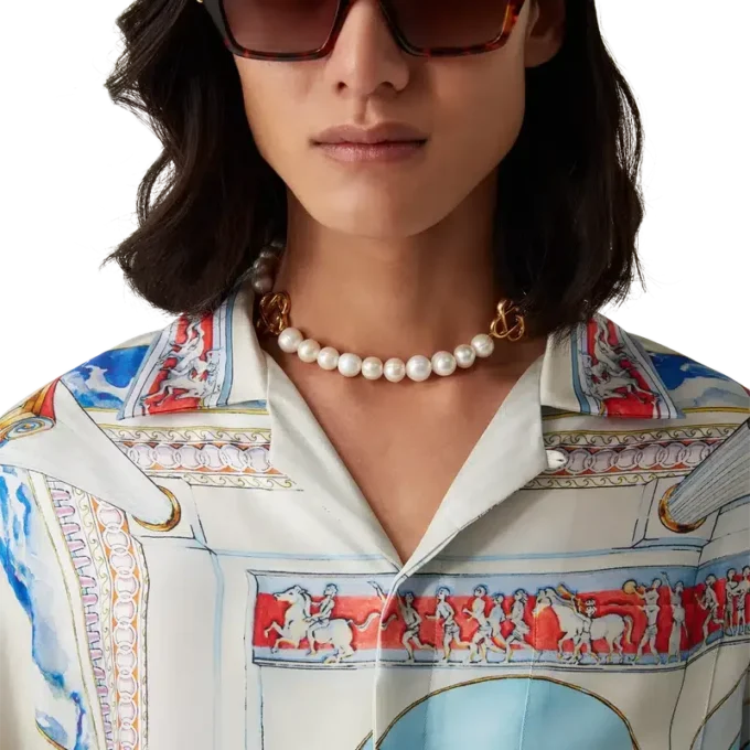 Medium Pearl Logo-halsband