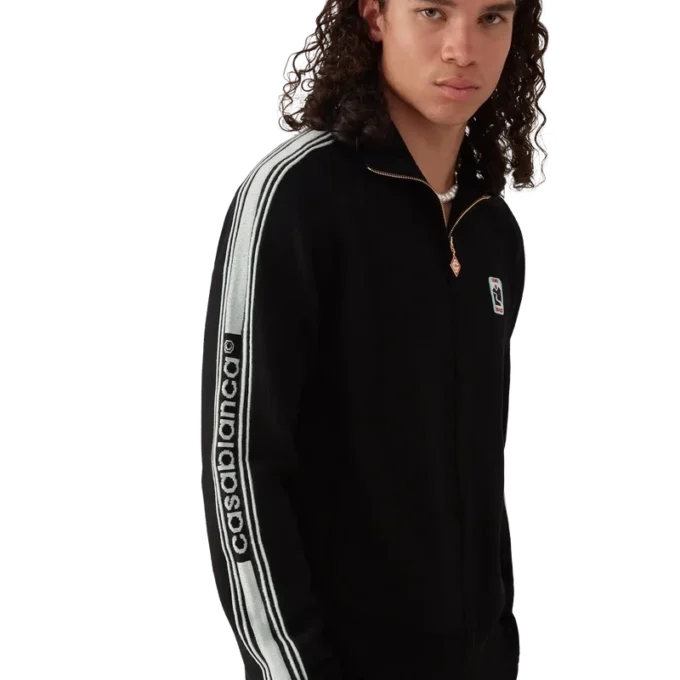 Merino-stickad träningsjacka