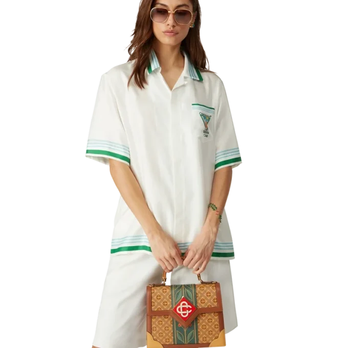 Metaphysical Tennis Icon kortärmad silkesskjorta