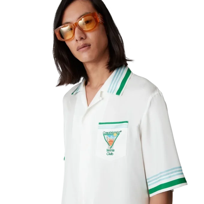 Metaphysical Tennis Icon kortärmad silkesskjorta