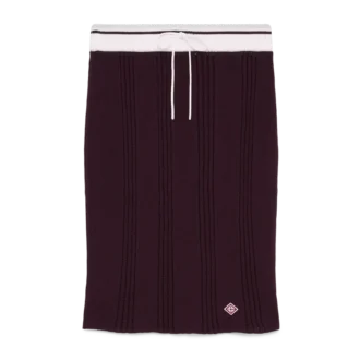 Midi-kjol i bomullstrik