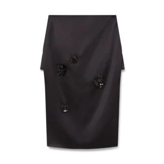 Midi-kjol i duchesse-satin