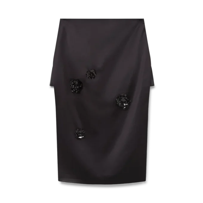 Midi-kjol i duchesse-satin Midi-kjol i duchesse-satin