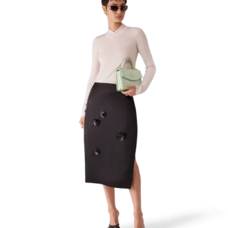 Midi-kjol i duchesse-satin