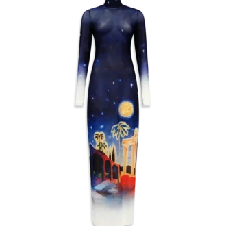 Midnight Acropolis Mesh Klänning