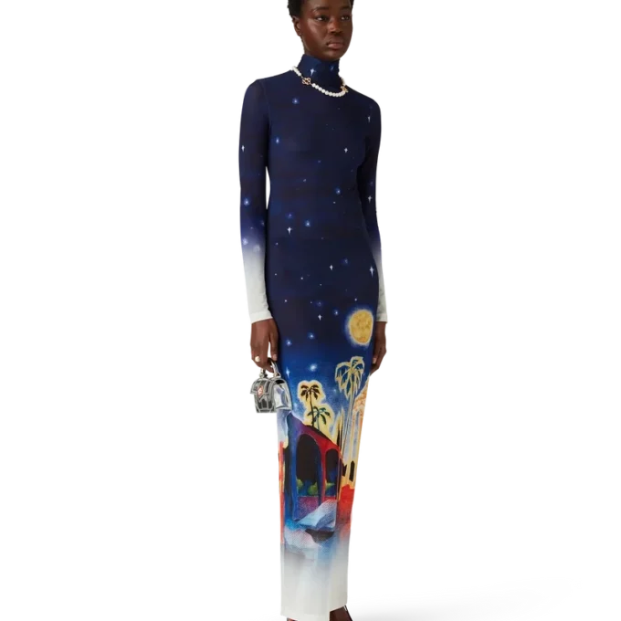 Midnight Acropolis Mesh Klänning