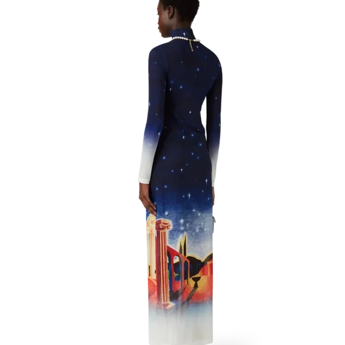 Midnight Acropolis Mesh Klänning