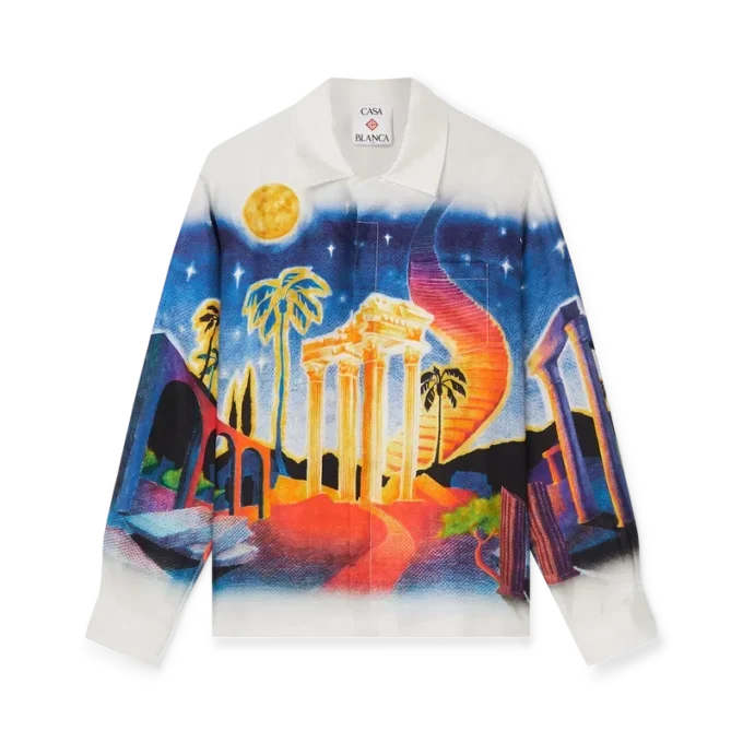 Midnight Acropolis silk skjorta