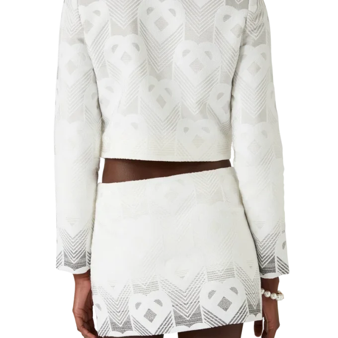 Mini-kjol i frotté med hjärtmonogram i gradient