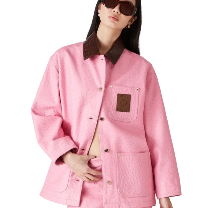 Mini-shorts i präglat läder