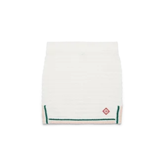 Minikjol i bomullsbouclé