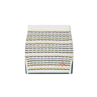 Minikjol i bomullstrikå med tuck-stickning