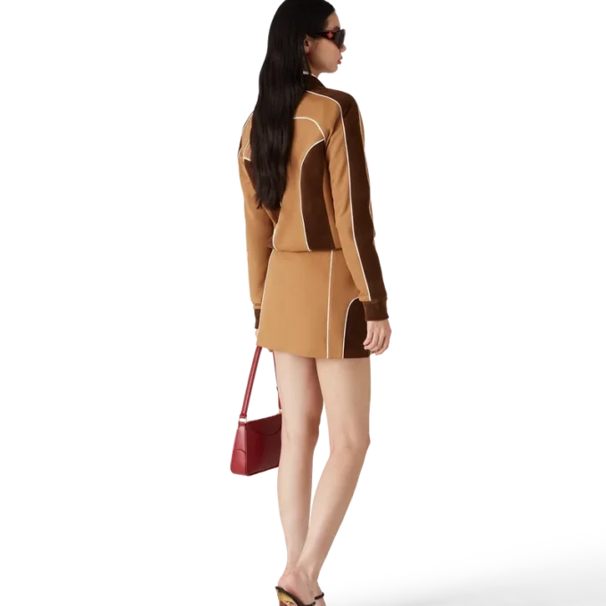 Minikjol med paneler i chenille