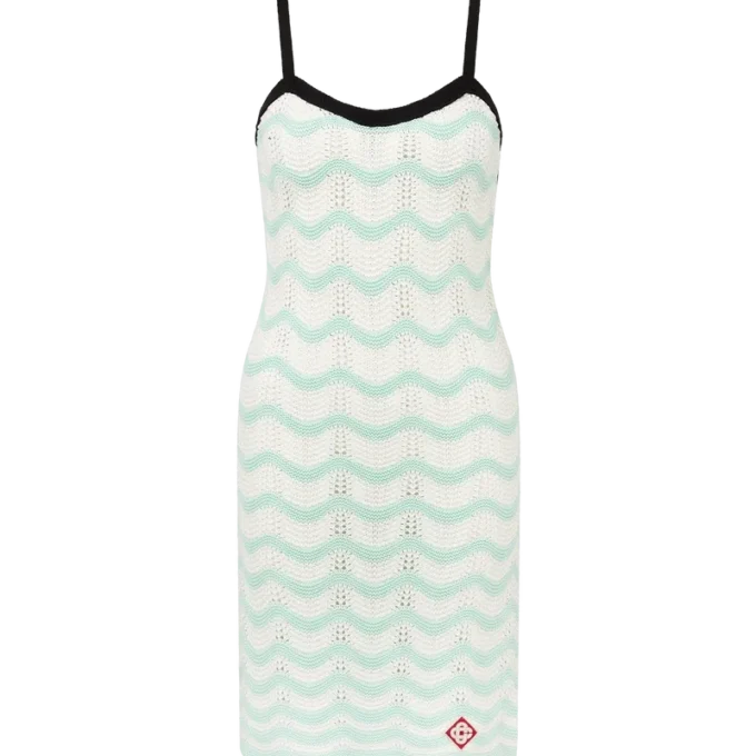 Miniklänning i bomull med vågmönster