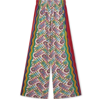 Mönstrade byxor med vida ben