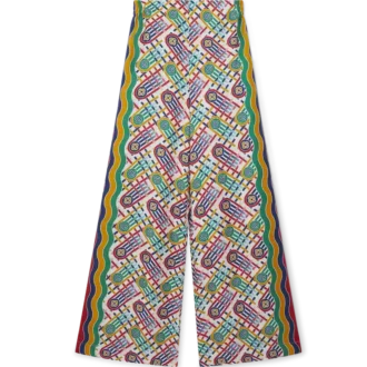 Mönstrade byxor med vida ben