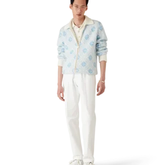 Mohair-tröja med monogram och dragkedja