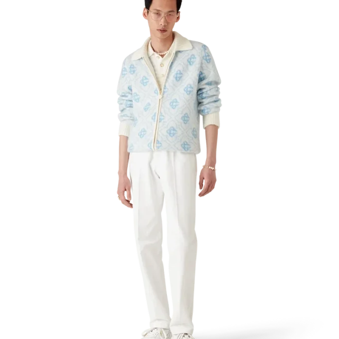 Mohair-tröja med monogram och dragkedja Mohair-tröja med monogram och dragkedja