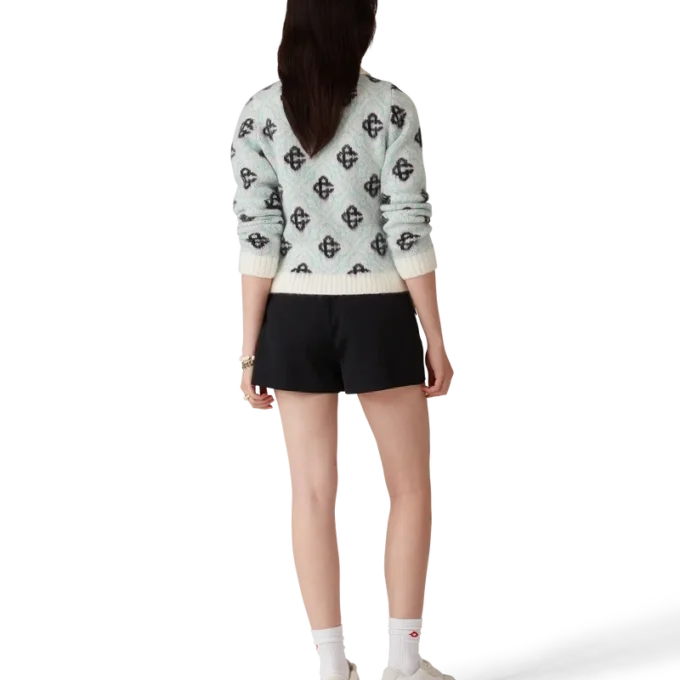 Mohair-tröja med monogram och dragkedja Mohair-tröja med monogram och dragkedja