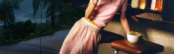 Monogram Degrade långärmad silkesskjorta Monogram Degrade långärmad silkesskjorta