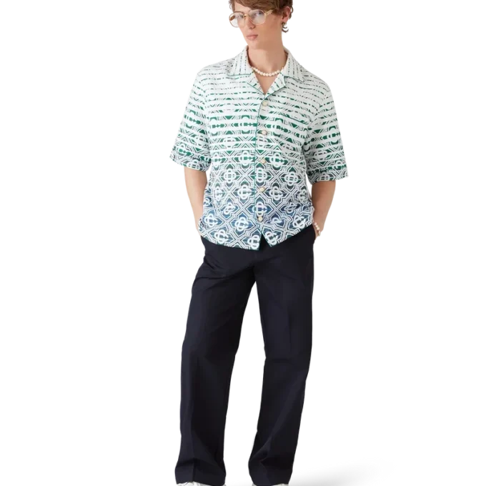 Monogram Gradient Towelling Short Sleeve Skjorte