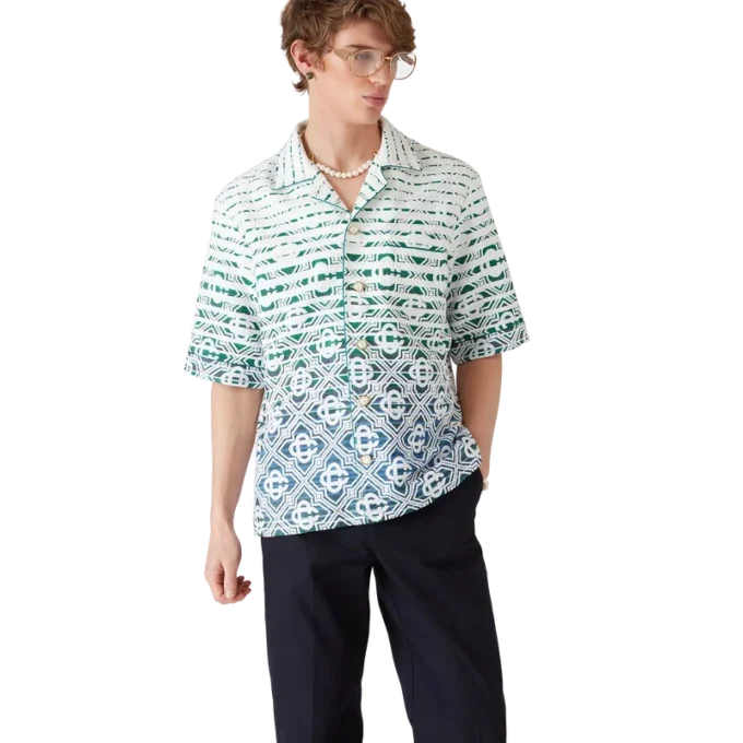 Monogram Gradient Towelling Short Sleeve Skjorte