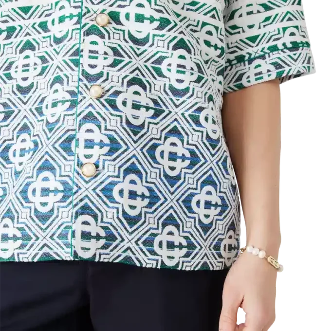 Monogram Gradient Towelling Short Sleeve Skjorte