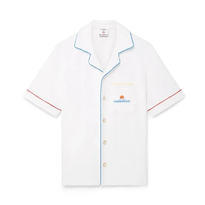 Monogram Jacquard kortärmad frotté-skjorta