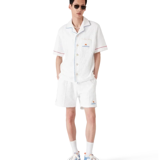 Monogram Jacquard kortärmad frotté-skjorta