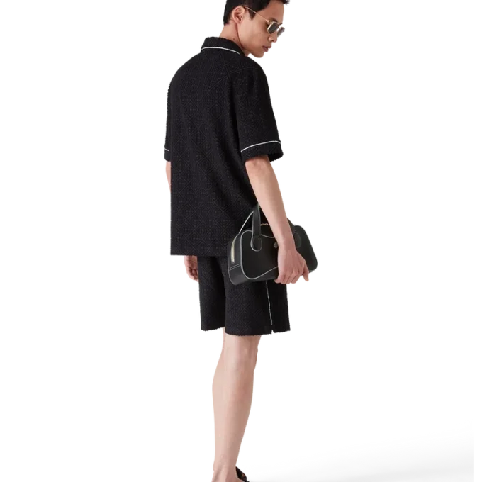 Monogram Jacquard kortärmad frotté-skjorta