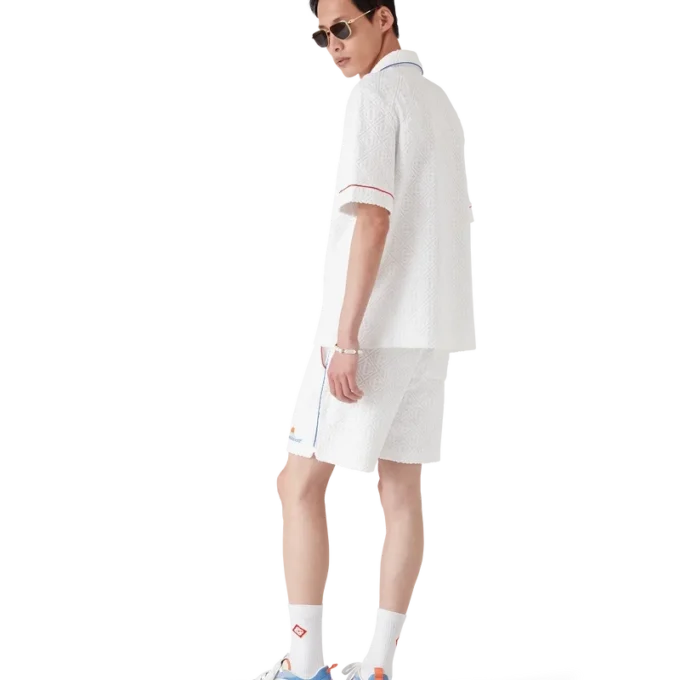 Monogram Jacquard kortärmad frotté-skjorta