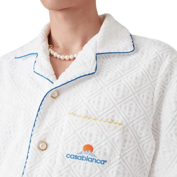 Monogram Jacquard kortärmad frotté-skjorta