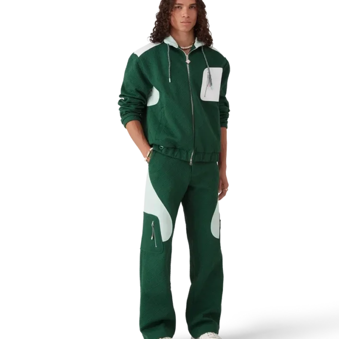 Monogram Jacquard-stickade byxor