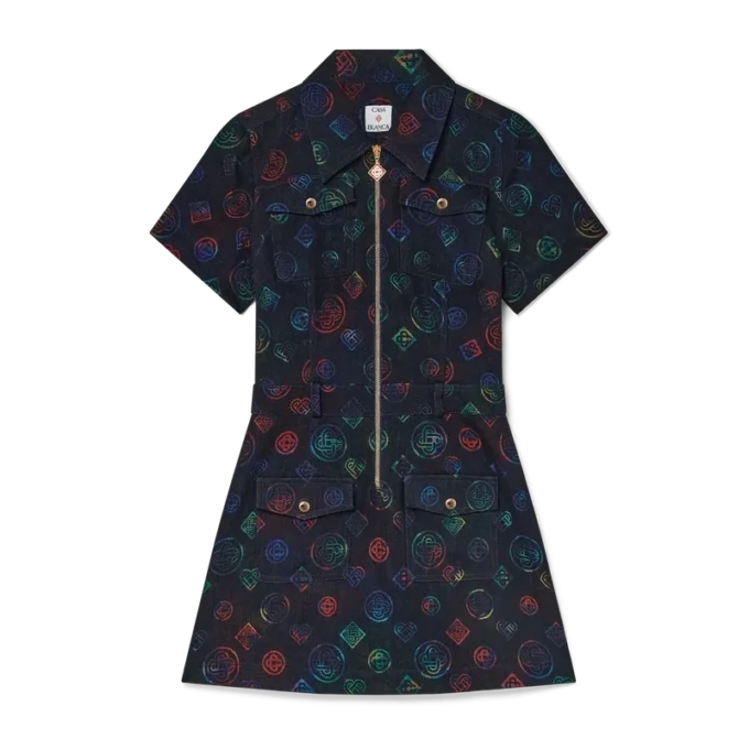 Monogram-jeansklänning