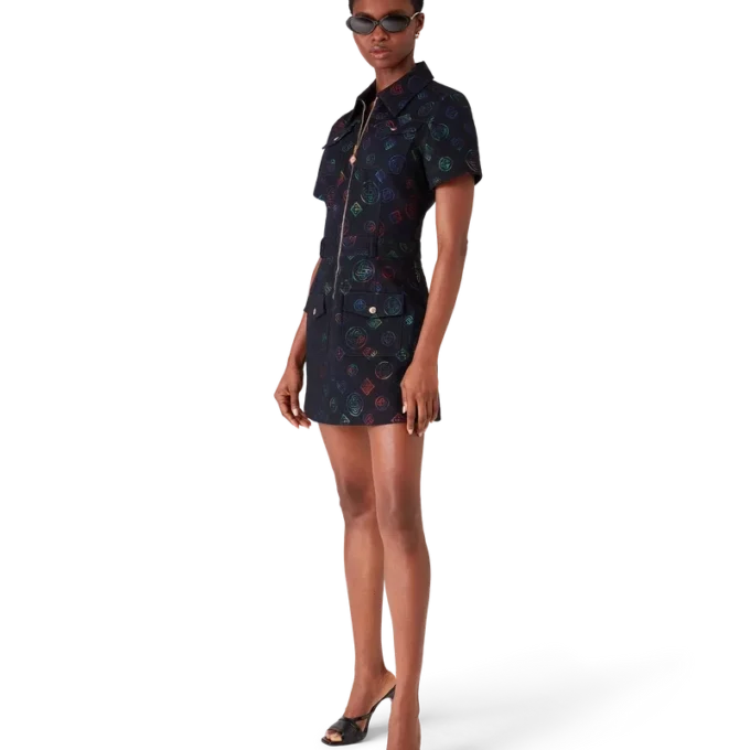 Monogram-jeansklänning