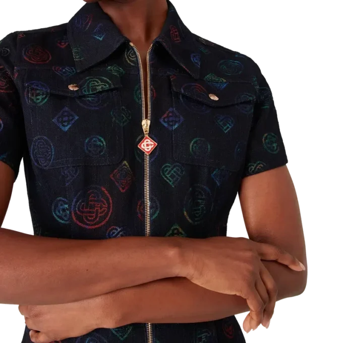 Monogram-jeansklänning