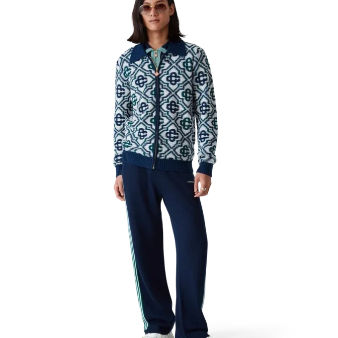 Monogram Knit Zip Jumper