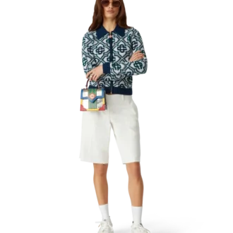 Monogram Knit Zip Jumper