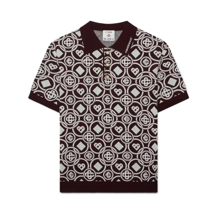 Monogram-pikétröja i bomullstrik Monogram-pikétröja i bomullstrik